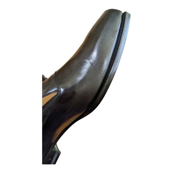 Alexander McQueen Black Leather Tan Elastic Square Toe Loafers Size 8.5-9 Sharp! main image 11